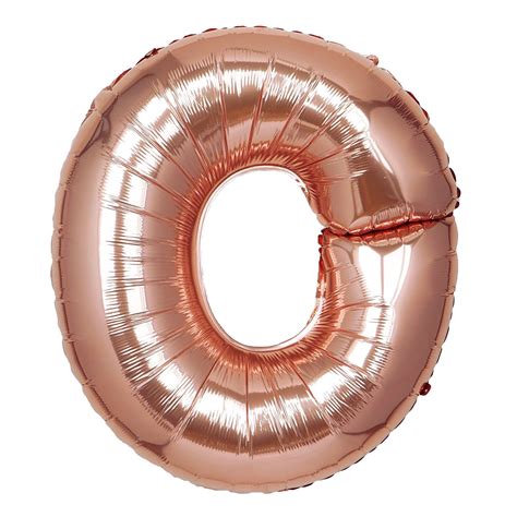 40 Rose Gold Mylar Foil Helium Letter Balloons O Gold Foil