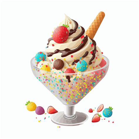 Premium Vector Ice Cream In Cup With Sprinkles Isolated On Background