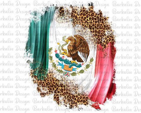 Mexican Flag Patches Png Sublimation Design Bundle Leopard Etsy