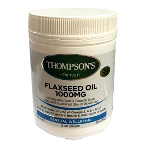 Thompsons Flaxseed Oil 1000mg 200 Funki Munki Thinking Naturally