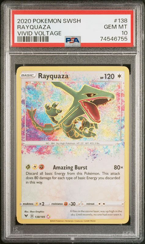 Pokemon Sword Shield Vivid Voltage Rayquaza Psa Gamestop