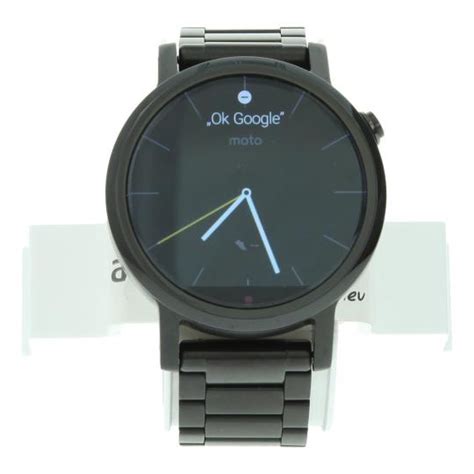 Motorola Moto 360 2nd Gen 42mm Edelstahlgehäuse Mit Lederarmband Schwarz