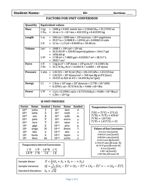 Conversion Table | Download Free PDF | Pressure | Metrology