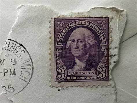 Rare Violet George Washington 3 Cents Us Postage Stamp Used Etsy