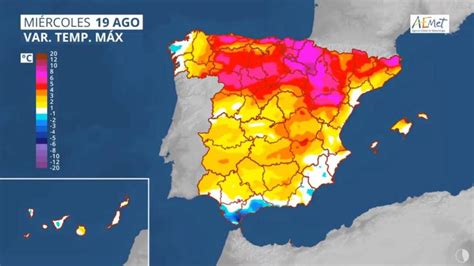 Aemet Previsión meteorológica para este miércoles 19 de agosto