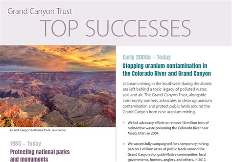 Grand Canyon Trust Top Successes Grand Canyon Trust