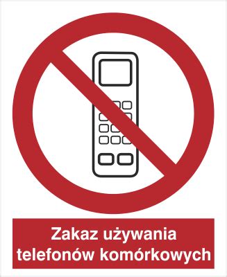 Znak zakaz używania telefonów komórkowych na płycie PCV 610