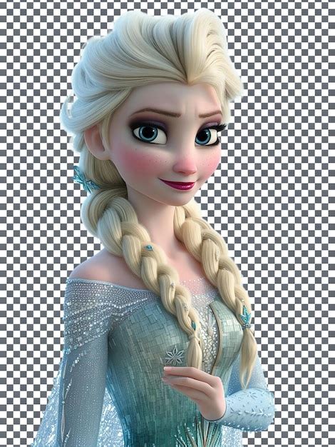 Premium Photo Beautiful Elsa Frozen Isolated On Transparent Background