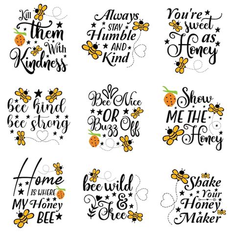 Paquete De Cita De Abeja Svg Vector Premium