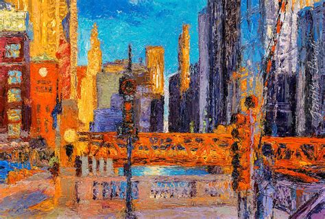 Chicago River Bridges Painting By Judith Barath Fine Art America