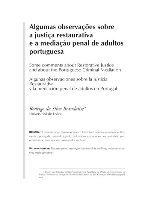 PDF Algumas observações sobre a justiça restaurativa e a a