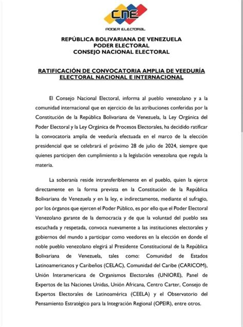 Cne Revoca Invitaci N A La Uni N Europea Tachira News