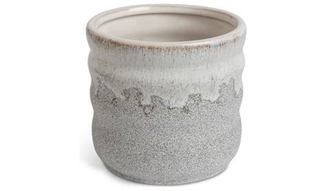 Buy Habitat Medium Reactive Glaze Ceramic Planter Grey Artificial Plants Habitat