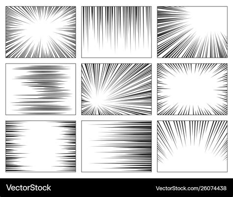 Comic Book Speed Lines Set Explosion Effect Vector Image