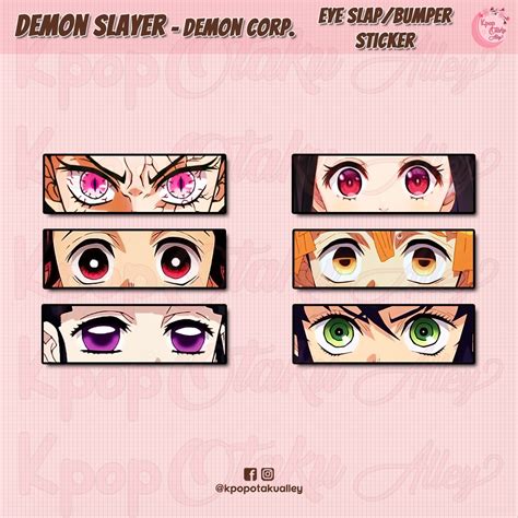 Demon Slayer Eye Slap Bumper Laminated Vinyl Sticker Kpop Otaku