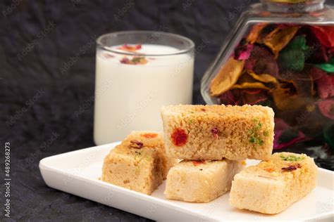 Milkcake Kalakand Burfi Or Alwar Ka Mawa Barfi Mithai Is Made Of Khoya