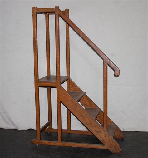 Antique Wooden Library Step Ladder 448 A Tyner Antiques