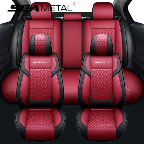 Universal PU Couro Car Seat Covers Respir Vel Mats Frente E Traseiro