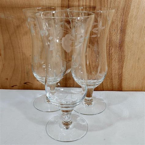 Princess House Heritage Etched Crystal Parfait Glasses 6 Etsy