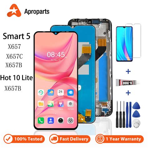 Infinix Smart 5 X657 Hot 10 Lite X657b Lcd 觸摸屏數字化儀組件帶框架更換的 蝦皮購物