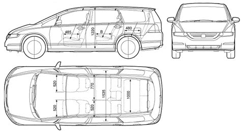 2005 Honda Odyssey Minivan Blueprints Free Outlines