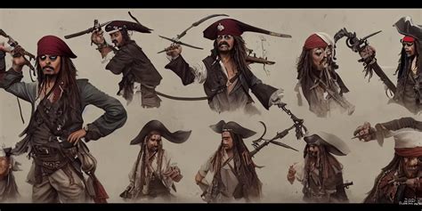 Jack Sparrow Character Sheet Concept Design Stable Diffusion