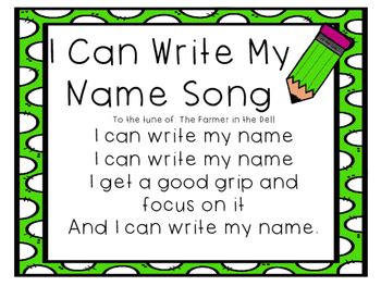 I Can Write My Name Song by Little Owl Academy | TpT