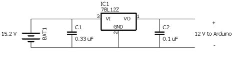 15: Voltage regulator circuit, providing 12 V to the Arduino Mega ...