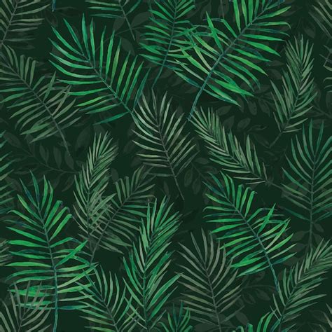 Premium Vector Palm Leaves Seamless Pattern Tropics Jungle Exotic