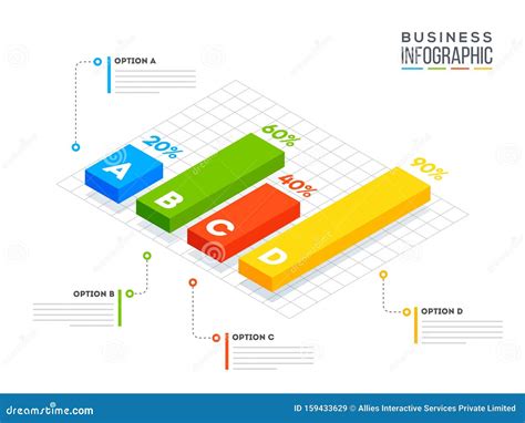 Ilustração 3D De Infográfico Estatístico De Barras Porcentagem