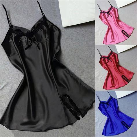 Yfgsc Sexy V Shaped Sling Long Lingerie Set Plus Size Silk Lace Dress Shopee Philippines