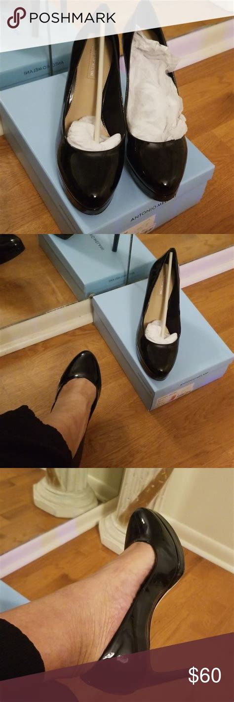New Black Patten Leather Platform Pumps 35in Leather Platform