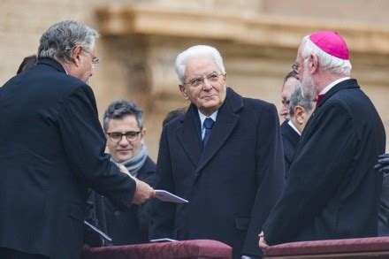 President Italian Republic Sergio Mattarella Attends Editorial Stock