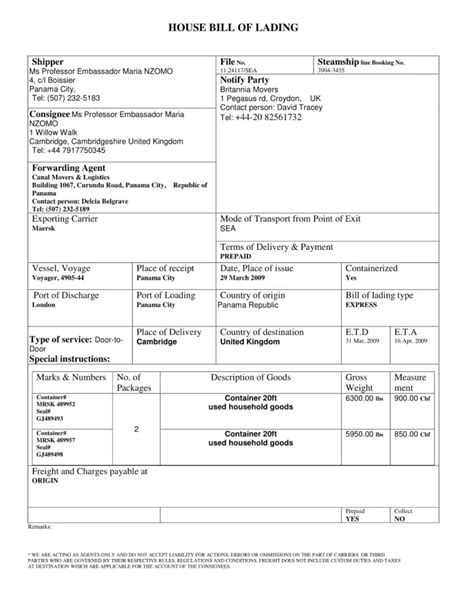 What Is a House Bill of Lading