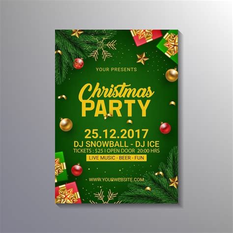 Premium Vector Modern Christmas Party Flyer Template