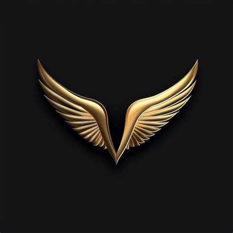 Premium Ai Image A Gold Angel Wings With A Gold Wings On A Black