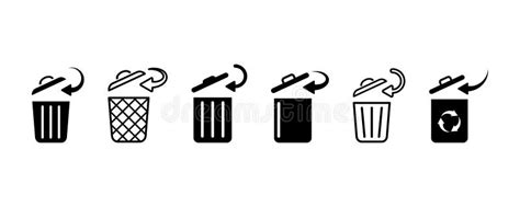 Trash Can Vector Icons Set Garbage Icon Stock Illustration