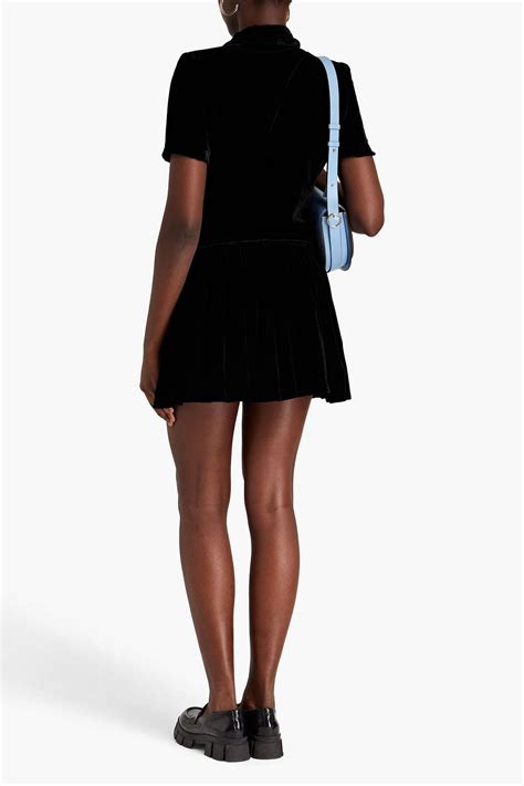 Sandro Pleated Velvet Mini Dress The Outnet