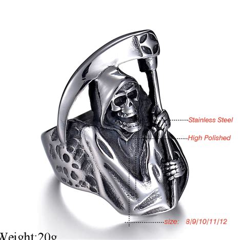 GRIM REAPER SKULL RING Rings For Men Skull Ring Mens Rings Fashion