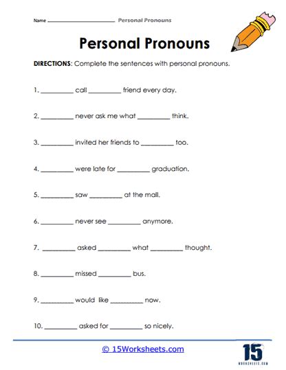 Personal Pronouns Worksheets 15 Worksheets Library