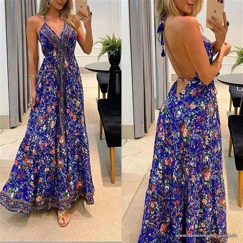 Neuheiten Elegantes Blumen Kleid Sexy V Ausschnitt Strandkleid