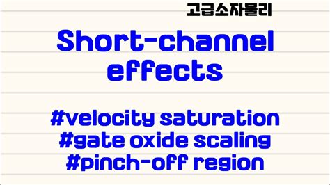 Short Channel Effects Velocity Saturation Pinch