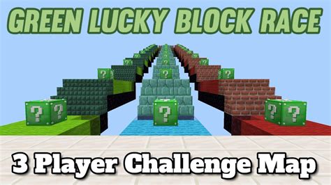 Green Lucky Block Race 3 Players Challange PvP Map YouTube