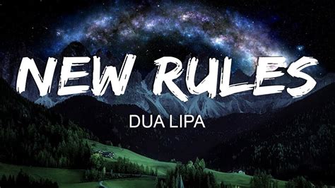 Dua Lipa New Rules Lyrics Youtube