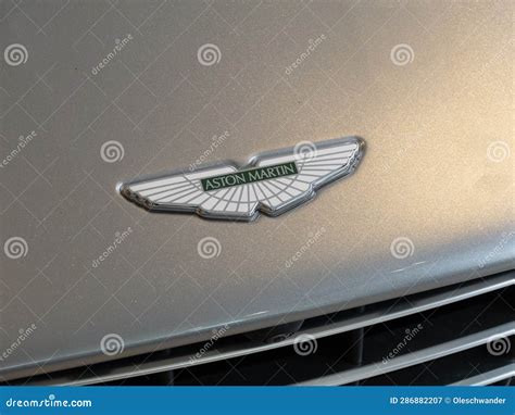 Aston Martin Logo Sign And Brand Wings On Car Editorial Photography