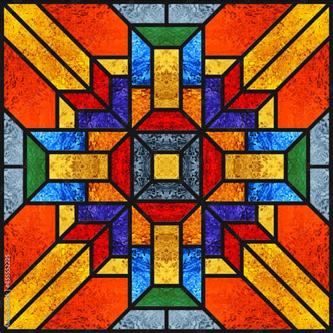 Sketch Of A Colored Stained Glass Window Church Abstract Stained Glass Background Art Deco