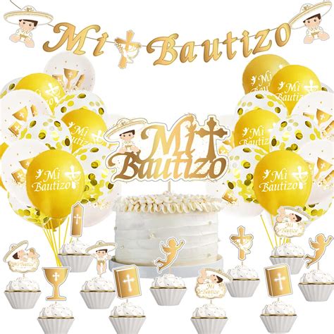 Buy Mi Bautizo Decorations Gold Glitter Baptism Decorations Mi Bautizo