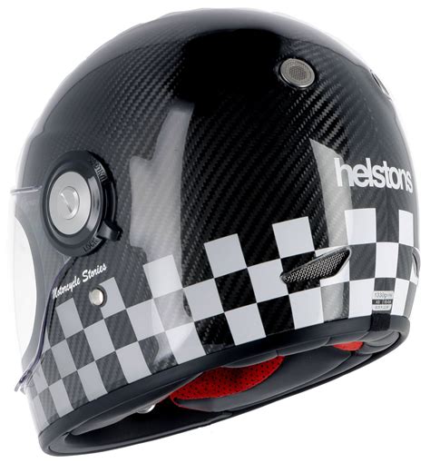 Casque Helstons Course Full Face noir intégral moto vintage