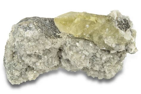 23 Yellow Calcite And Chalcopyrite Crystals On Dolomite Missouri