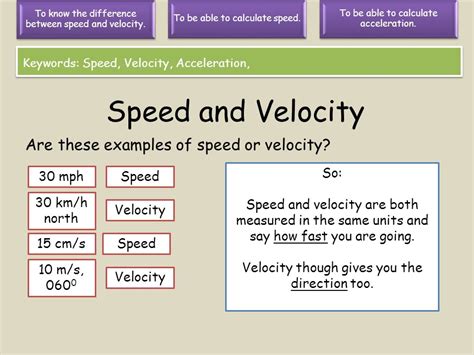 Examples Of Velocity And Speed